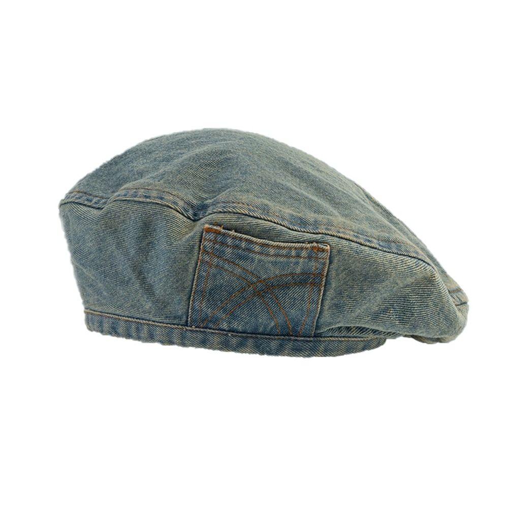 Korean Style Painter Hat Newsboy Cap Octagonal Hat Personality Denim Beret  Ladies