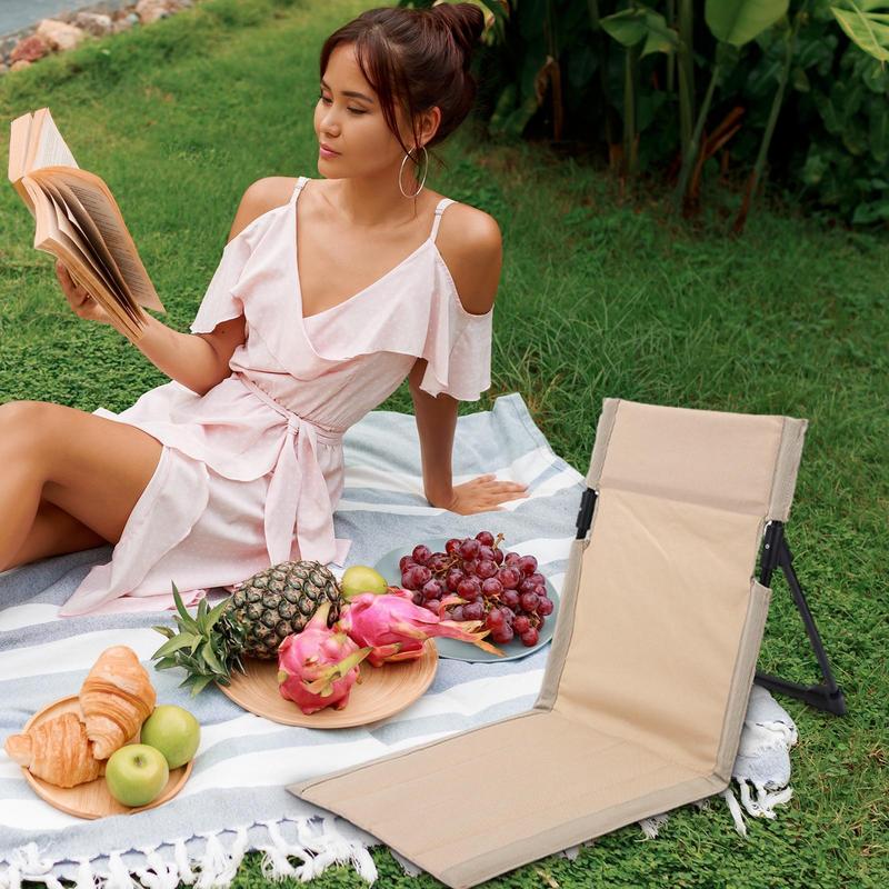Пляжный шезлонг, легкий пляжный шезлонг, водонепроницаемый складной пляжный шезлонг с регулируемой спинкой для сада, пляжа, патио