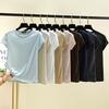 O-Neck Short Sleeve Tshirts Slim Fit Solid Color Summer Thin T-shirt Woman Bottomed Tee Tops All Match