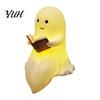 Halloween Room Decorations Ghost Lamp, Cute Middle Finger Ghost/Reading Book Night Light, Funny Space Saving Wall Lamp Spooky Figurine for Tabletop,
