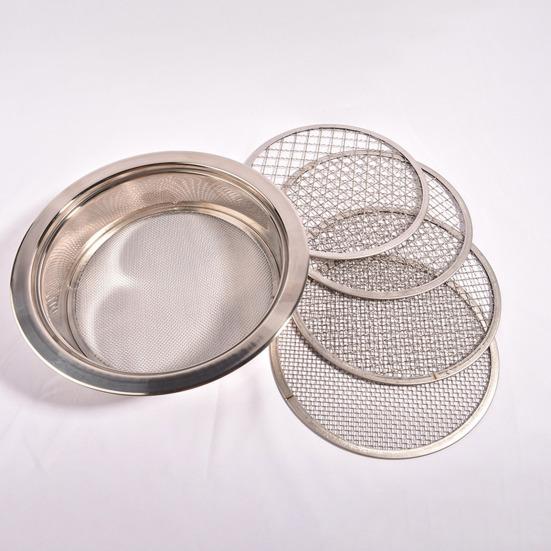 Soil Sifter Set Stainless Steel Sieve Frame with 5 Mesh Sieve Pans