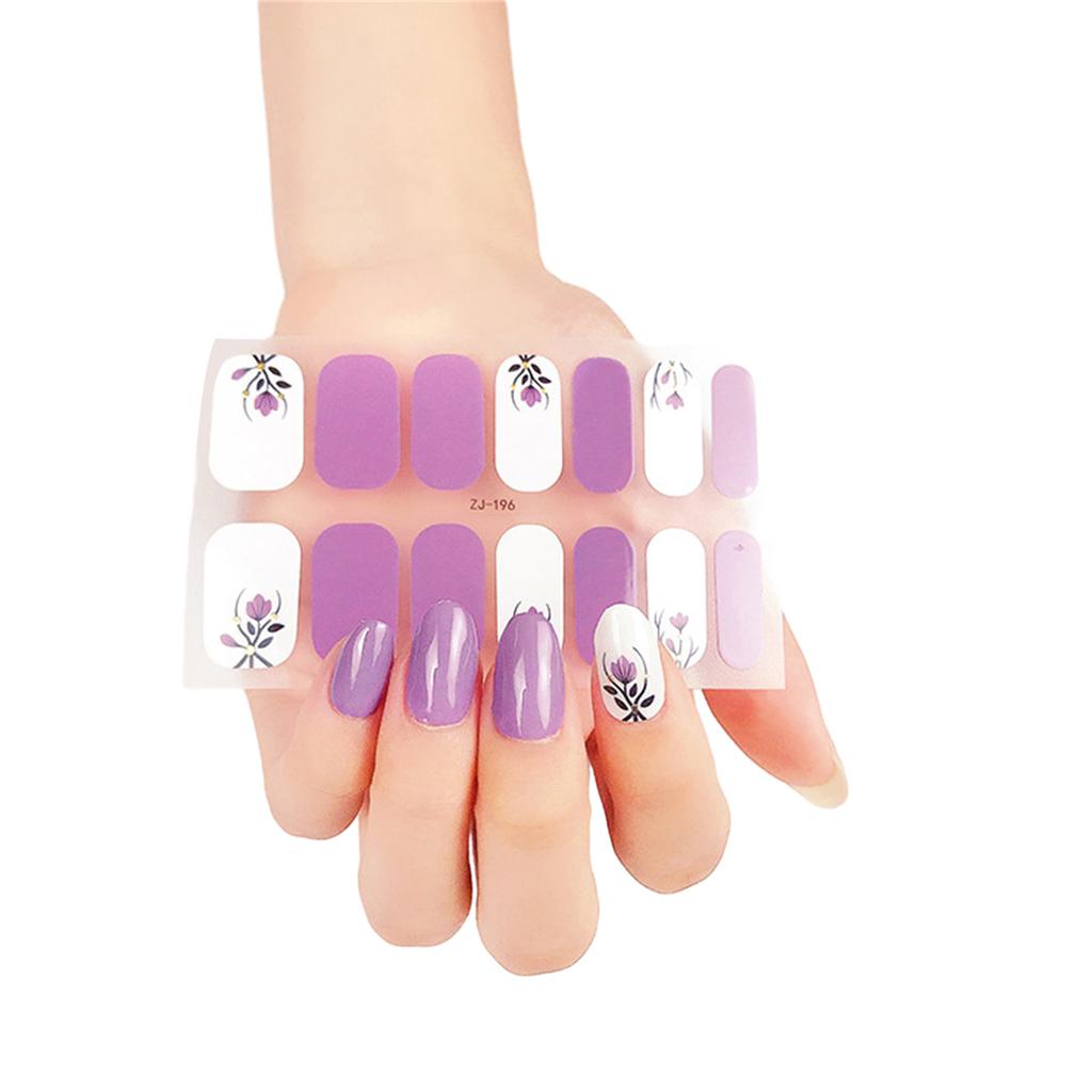 16 Strips Glitter Nail Wraps for Women Nail Polish Strips Self Adhesive Nail Polish Stickers Fingernail Manicure Sticker