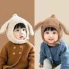 Autumn Winter Baby Plush Hat Outdoor Ear Protection Hat Cute Rabbit Ears Hat  Kids