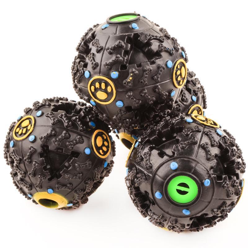 Игрушка-мяч для домашних животных 7,5 см, черный, кричащий - диспенсер для звуков и угощений