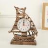 Creative Classical Sailboat Alarm Clock Lovely Eco-friendly Sailboat Sculpture Mediterranean Desk Alarm Clock Living Room
