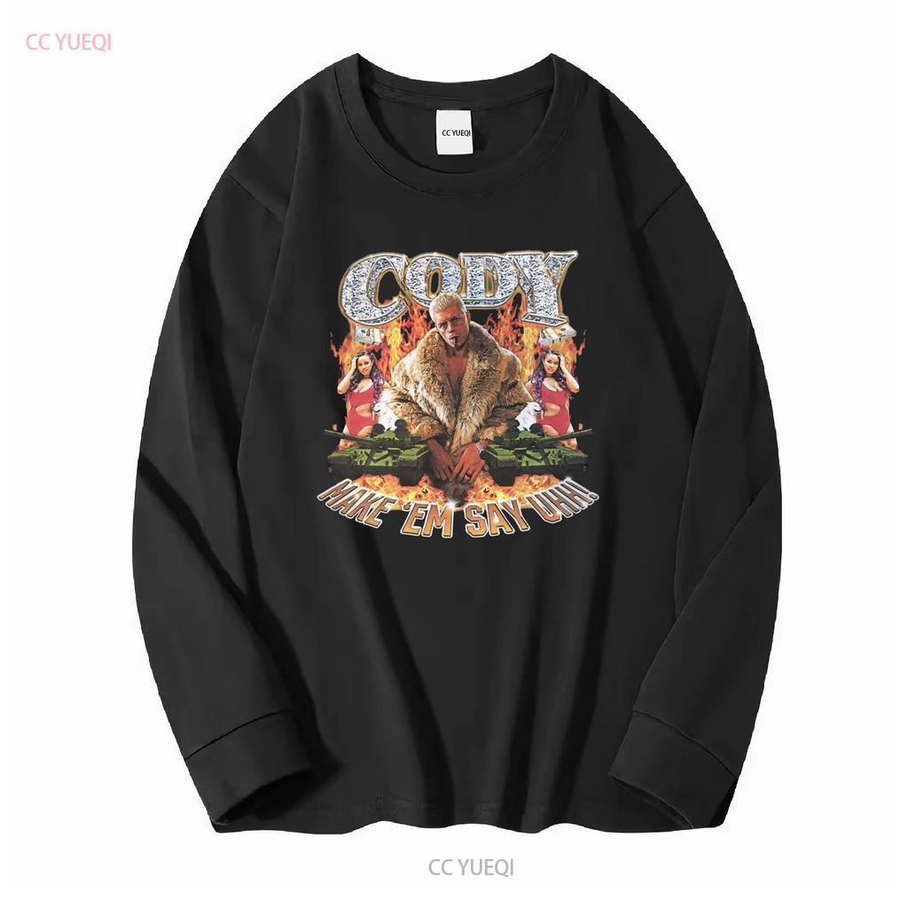 Футболка Cody Rhodes Make Em Say Uhh Хлопок Унисекс S 4XL Vn1325 Винтажная Стирка Уличная Одежда Дизайнерская Одежда Дышащая Универсальная