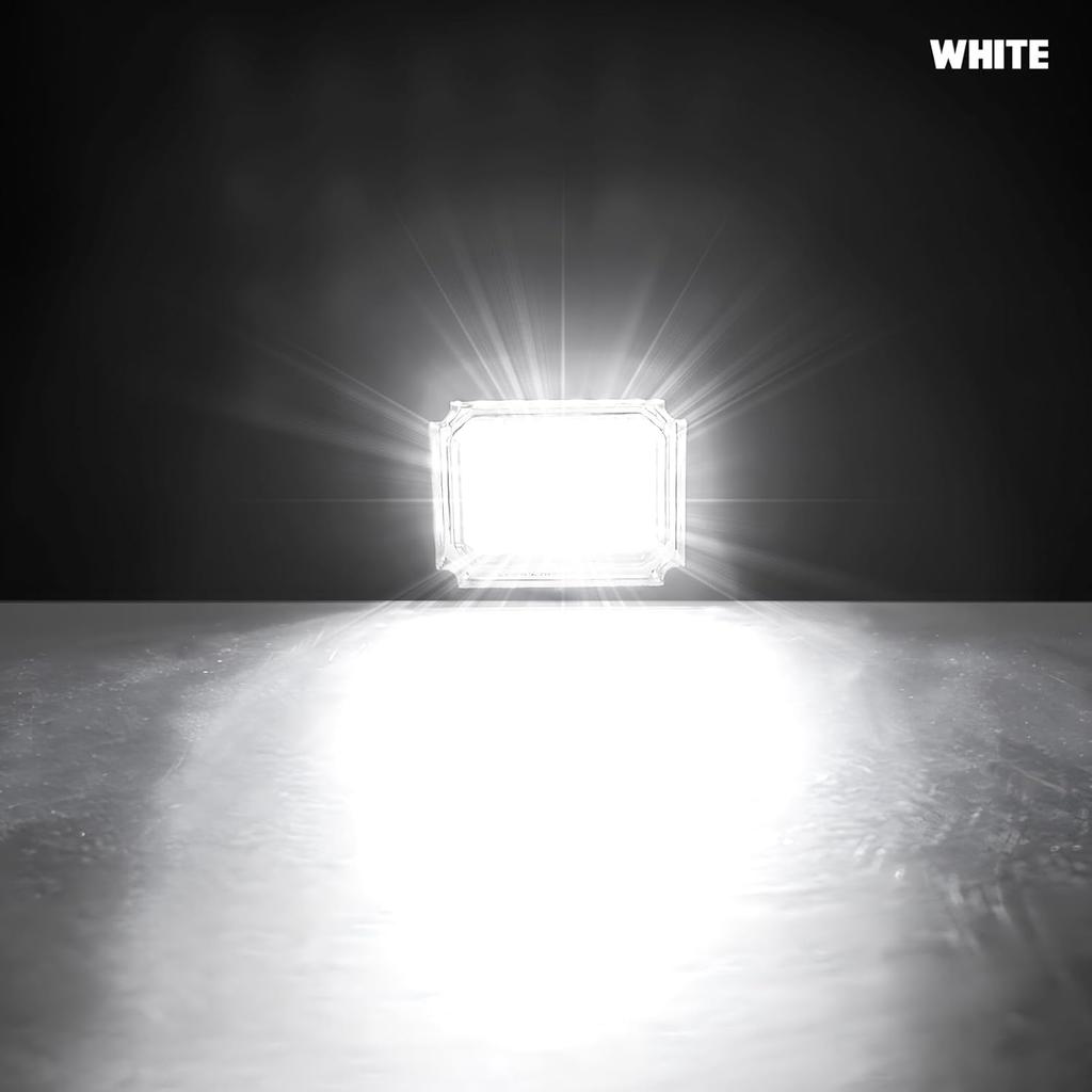 6Pods White Rock Lights 24 LEDs Chips Neon Trail Rig Lamp Underglow Lighting For Cars Trucks SUV ATV UTV Boats (White)