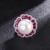 Jewelry Inlaid With White Beads, Light Stamens, Women'S Ring, Pendant Set, Beads 16Mm.