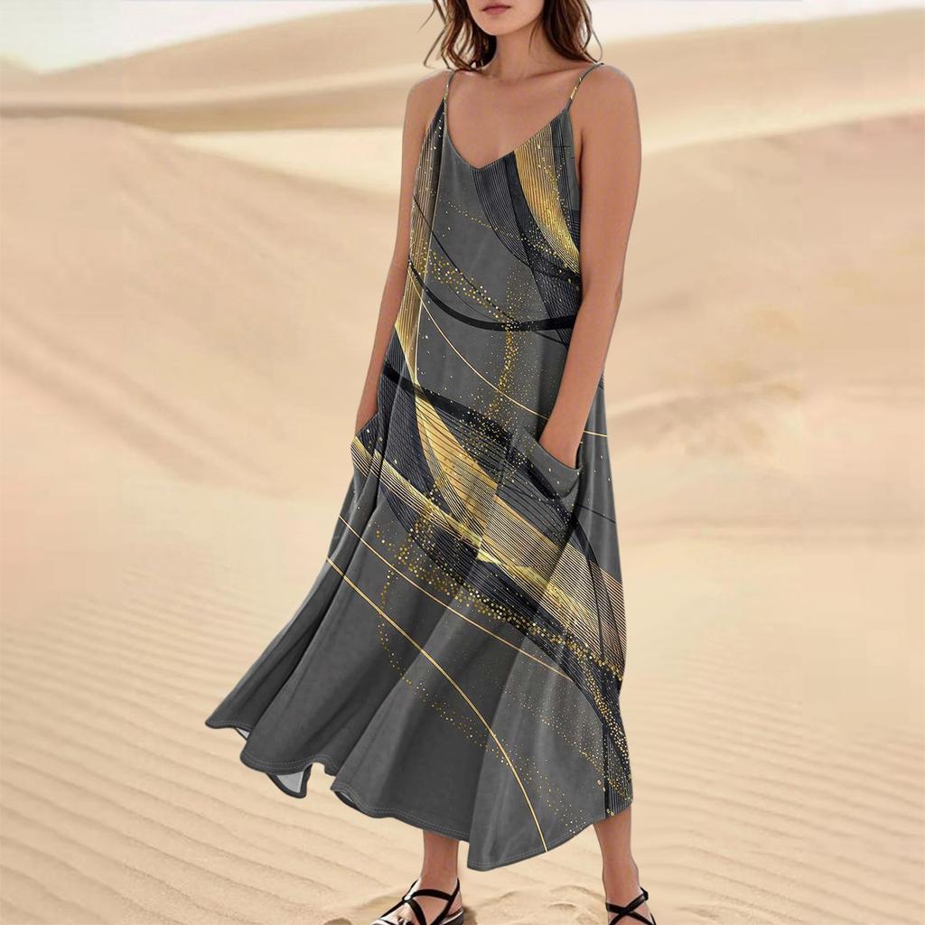 Women's Summer Dress Casual Loose Long Beach Vacation Dresses