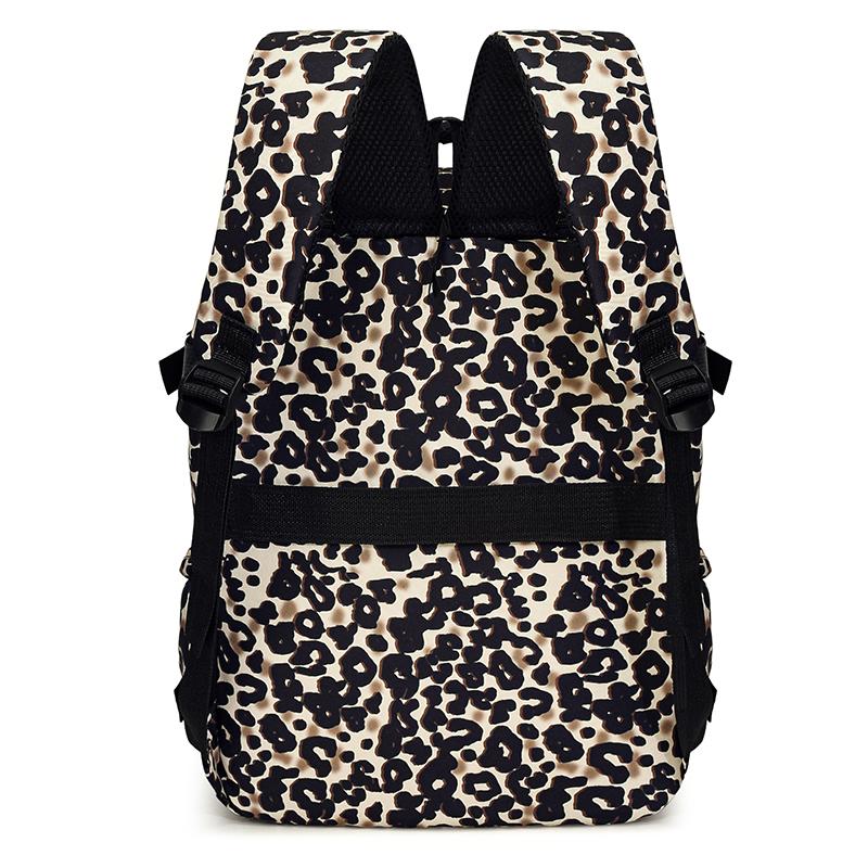 Рюкзак с леопардовым принтом, с несколькими карманами и регулируемыми лямками