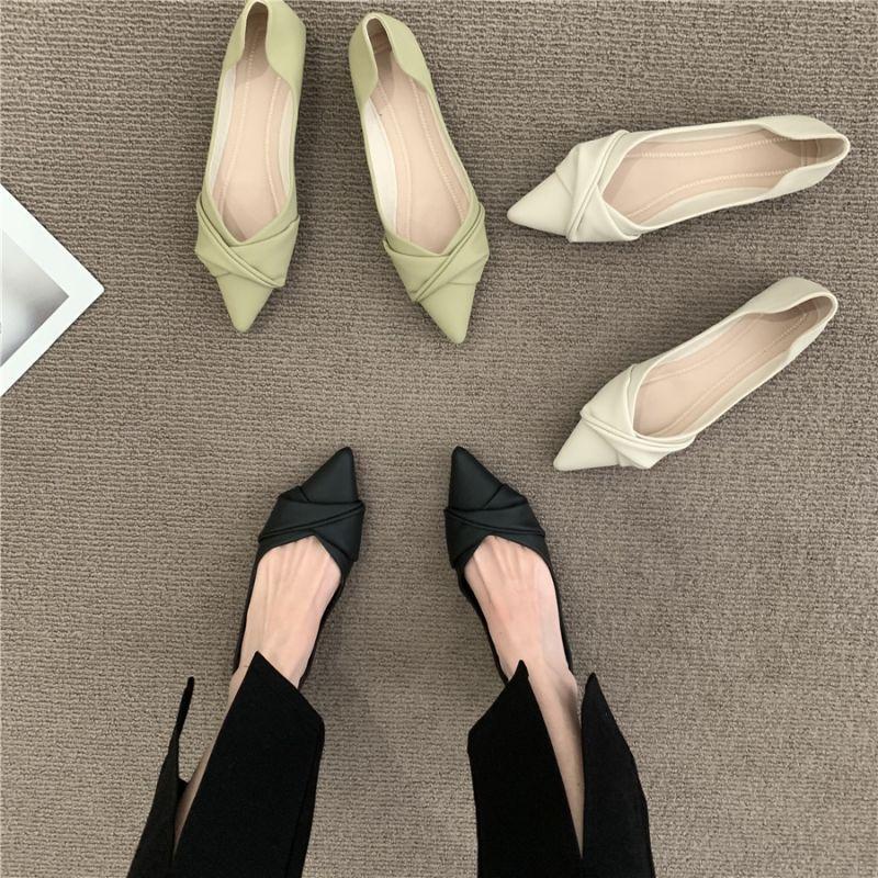Pointed Toe Slip-on Office Ladies Footwear Spring Cheap Liquidation Elegant and Fashionable Y2k Vacation 39 Women's Flat Shoes