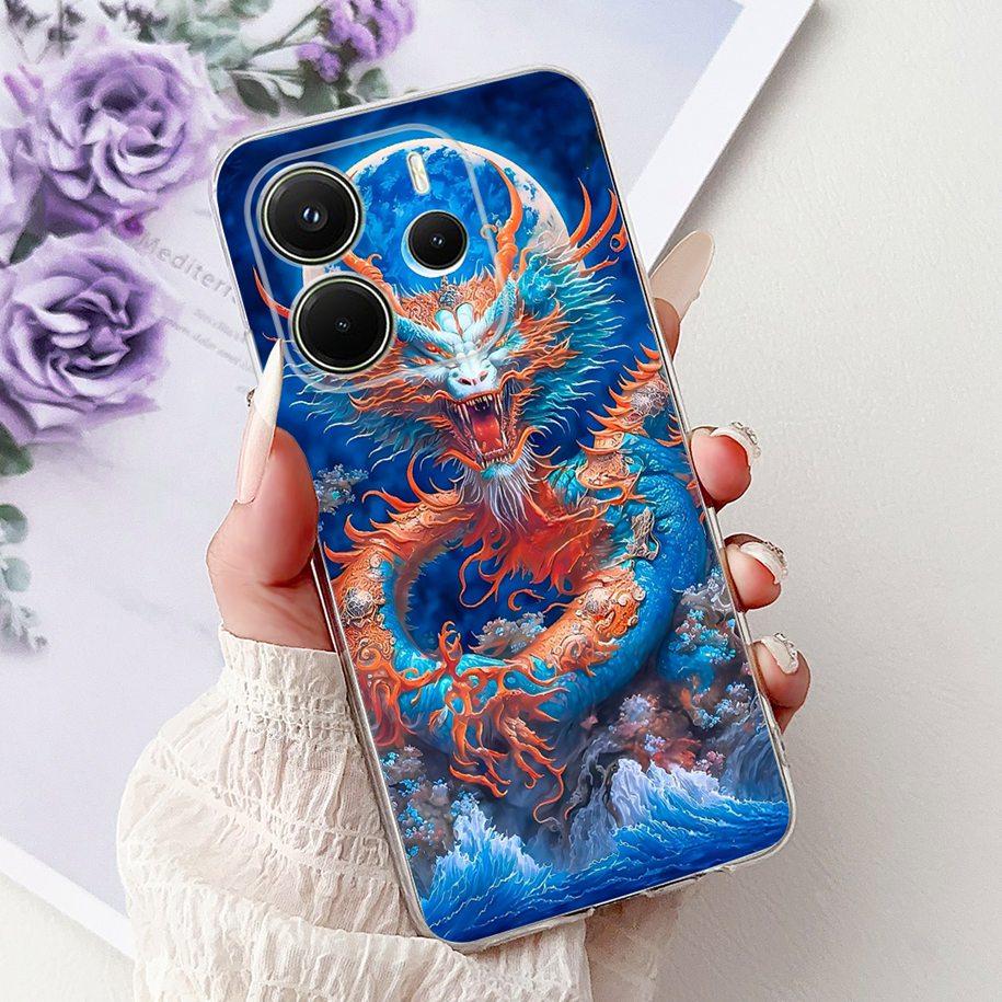 Силиконовый чехол для Xiaomi Redmi Note 14 4G EU 2025, чехол, крутой Лев Леопард Дракон Животные, мягкий тонкий чехол для Note14 4G EU, чехол