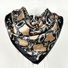 [BYSIFA] Navy Blue Chinese Roses Large Square Scarves New Female Elegant Large Silk Scarf Fashion Ladies Accessories 90*90cm
