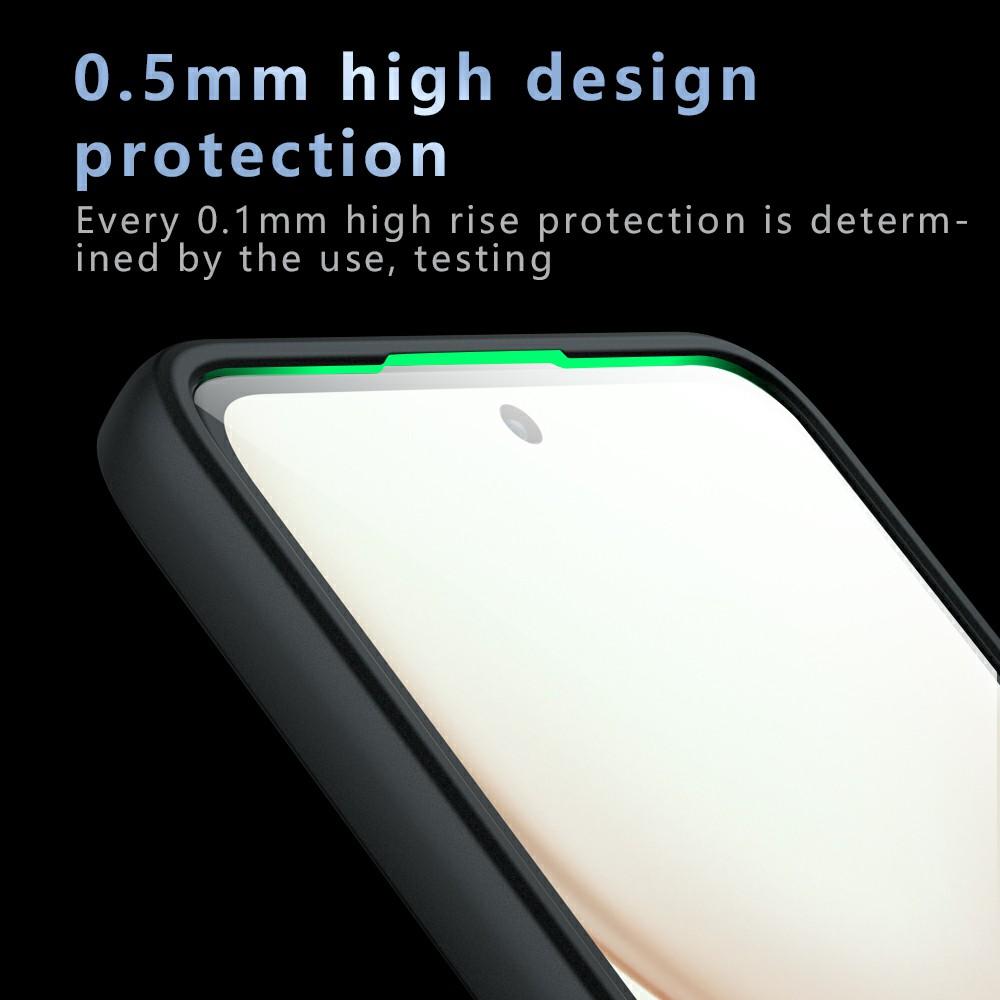 For Honor Power 5G Case Skin-Touch TPU + PC Matte Phone Back Cover, Transparent Black