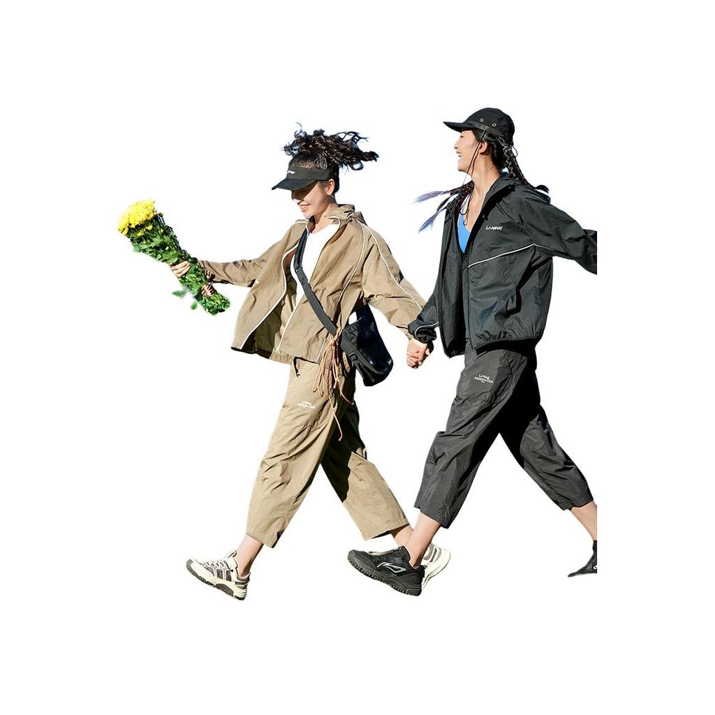 Li Ning Анти-Ультрафиолетовые Водоотталкивающие Свободные Уличные Прямые Повседневные Фитнес Защита от Солнца Трикотажные Спортивные Брюки Женские брюки AYKU598-1