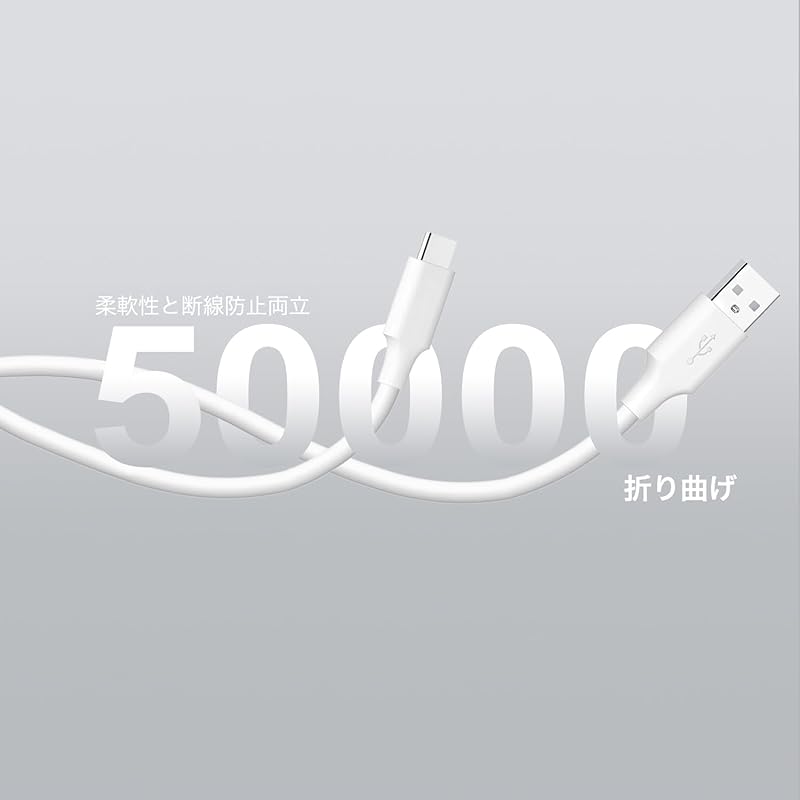 Acbands USB Type C Cable [Set of 2 / 0.25m+0.5m White] QC3.0 Compatible 3A Silicon Material Flexible Data Cable USB-A&USB-C Smooth and Soft Data Cable