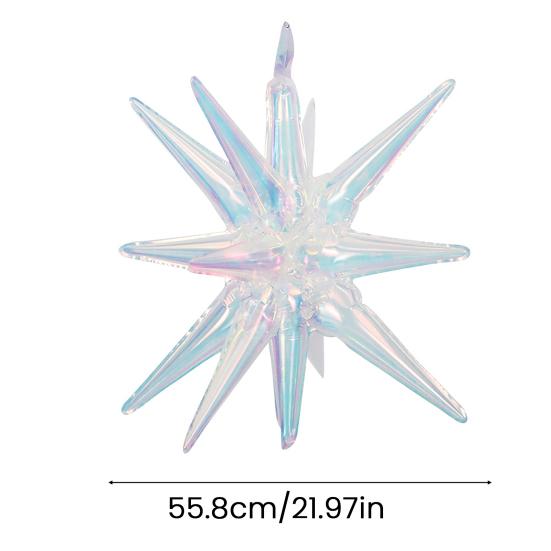 2 Pcs Iridescent 4D Balloons Large Holographic Foil Balloon Rainbow Mylar Aluminum Balloon for Birthday Wedding Baby Shower Party Decoration