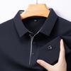 Высококачественная бесшовная мужская рубашка поло с длинными рукавами, деловая повседневная мужская футболка с контрастными цветными лацканами