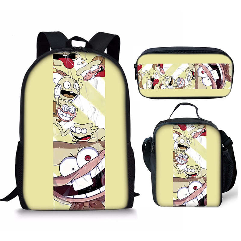Trendy Popular Novelty pizza tower 3D Print 3pcs/Set Student School Bags Laptop Daypack Backpack Crossbody Lunch bag Pencil Case