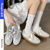 Ballet Style Moral Training Shoes Women's 2025 Spring and Summer New Niche Original Lace Little White Shoes Retro Versatile Board Shoes