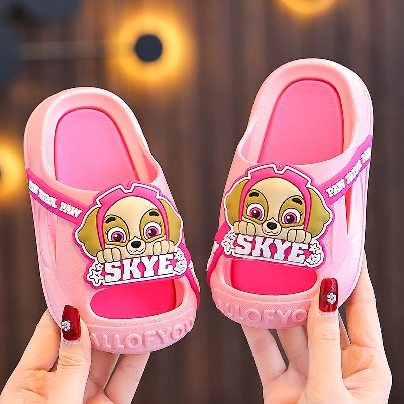 Щенячий патруль Большое достижение Детские летние сандалии для мальчиков и девочек Домашние нескользящие с закрытым носком Противоударные Тапочки для малышей