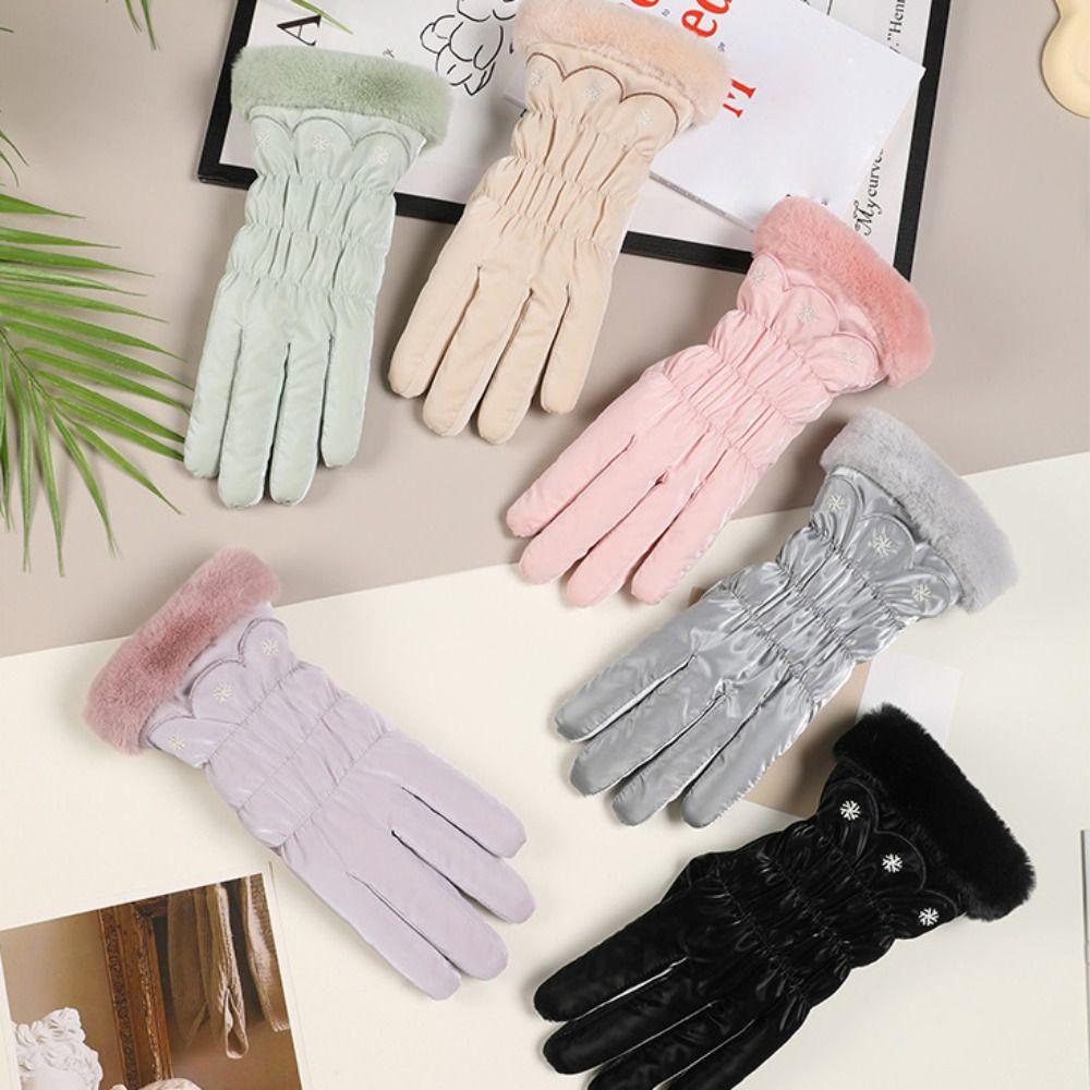 Водонепроницаемые велосипедные перчатки Нескользящие теплые перчатки Модные женские лыжные перчатки