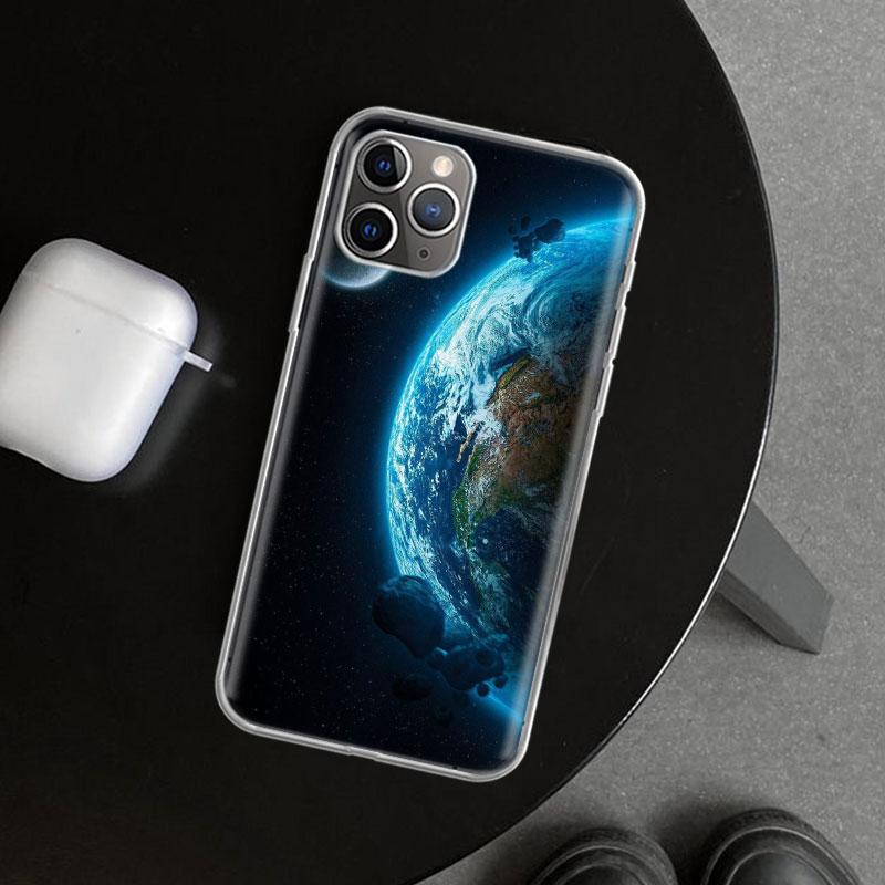 Чехол для телефона Earth Stars Space для iPhone 11 12 13 Mini 14 15 Plus 16 Pro Max 17 Air 7 8 + SE Арт Индивидуальный Fundas 11 12 13