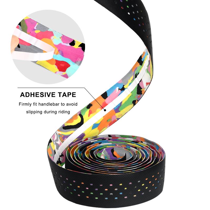 1 пара лент для руля велосипеда, перфорированная дышащая полиуретановая лента для руля шоссейного велосипеда, фиксированный ремень с 2 заглушками