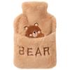 Lexueer Brown Bear Plush Hot Water Bottle with Hand Pocket