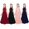 Girls Sleeveless Lace Chiffon Halter Flower Girl Dress Princess Pageant Wedding Kids First Communion Tutu Floor Length Dress