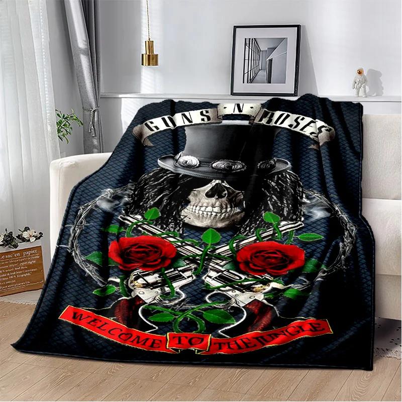 Плед Guns N Roses Hard Rock Band, Мягкий плед для дома, спальни, кровати, дивана, пикника, путешествий, офиса, покрывало для отдыха, для детей