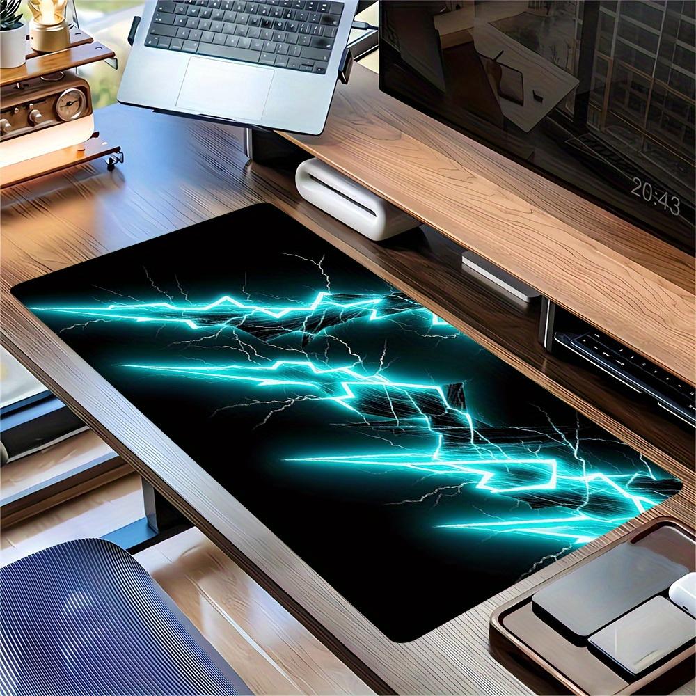 Large Multi-Size Non-Slip Rubber Base Lightning, Electric, Thunder Mouse Pad, Stitched Edges Keyboard Desk Mat for School, Office, Home, Gif