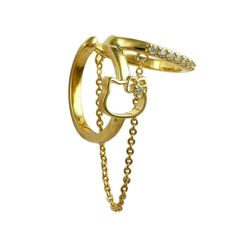 Sanrio Hello Kitty Double Ear Cuff B Gold Japan NEW Sanrio Characters