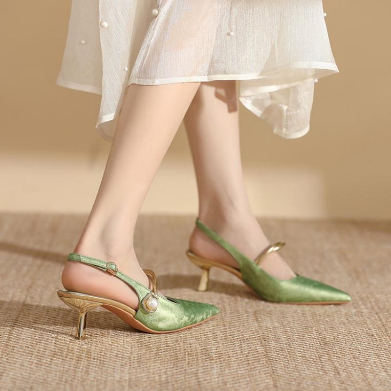 Women High Heels Sandals Peep Toe Sexy Skinny Pointed Party Dress Shoes Design Summer 2024 New Pumps Casual Zapatillas De Mujer