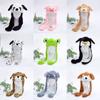 Animal Shape Ear Moving Hat Panda Tiger Monkey Plush Hat Toys Funny Jumping Up Cap  Kids Adults