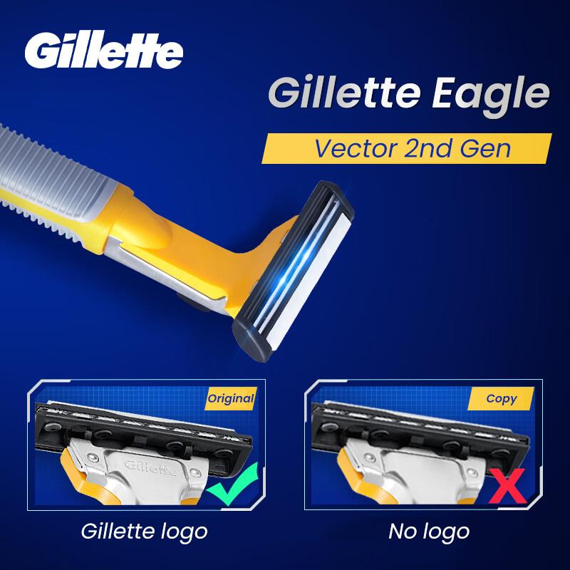 Gillette Razor Vector 2-го поколения Безопасная для кожи смазывающая полоска для гладкого и комфортного бритья 1 шт. 1 ручка(нет лезвия)