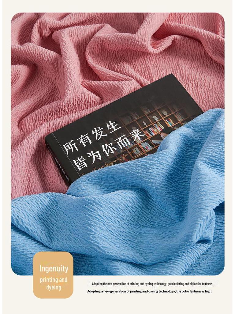 Ткань с мятым волнистым узором - трикотажная трикотажная ткань, 280 г, дизайн «Маленькая горная вершина»