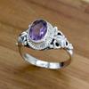 Кольцо из стерлингового серебра 925 пробы с аметистом, женское кольцо ручной работы с овальным драгоценным камнем