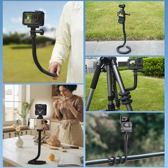 Yousheng Flexible Tripod for DJI Osmo Pocket 3/Action 4 Bendable Octopus Legs with Secure Grip Versatile Mount for Vlogging Skateboarding