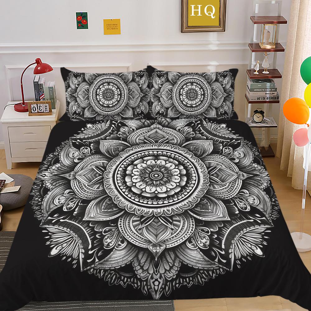 Модный комплект пододеяльников, элитный дизайн, украшение для спальни, наволочка с 3D принтом мандалы, домашнее постельное белье размера Twin King Size