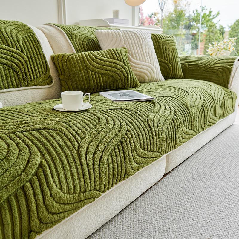 Высококачественная плюшевая подушка для дивана, противоскользящий чехол, декоративное одеяло для осени и зимы, цельный дизайн, уютная накладка на диван