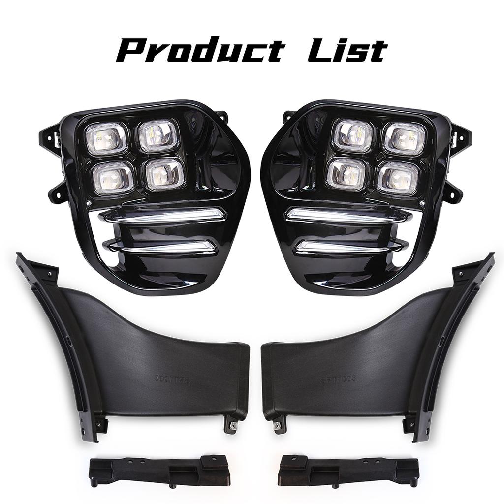 2PCS For KIA Sportage QL KX5 LED Daytime Running Lights DRL Fog Lamps Front Bumper Headlights White Daylights 12V