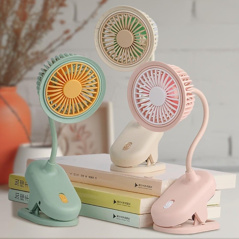 Desk Clip on Battery Powered Mini Fan 360° Adjustable USB Rechargeable Fan Summer