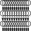 48PCS Curtain Ring with Clip, Curtain Clip with Loop, Hook Curtain Ring 1.26" Inner Diameter, Fits 1" (approx. 2.5 Cm) Curtain Rod