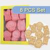8Pcs Puppy Cookies Cutters Plastic Cartoon Pressable Biscuit Mold Confectionery Fondant Cookie Stamp Kitchen Baking Pastry Tools