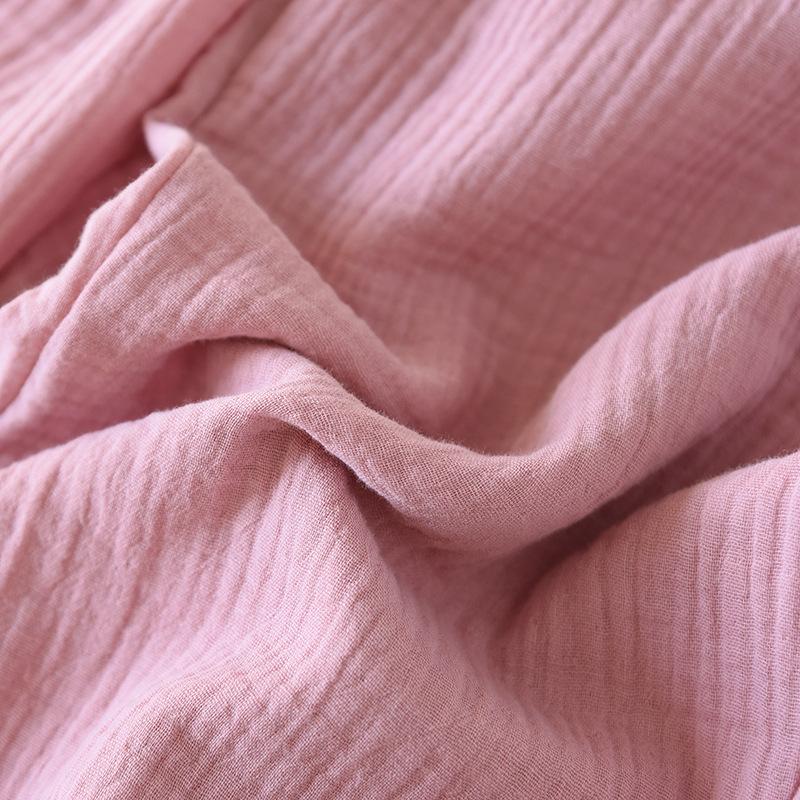 Japanese-style New Spring And Summer Women's Trousers 100% Cotton Crepe Cloth Large Size Color Tie Pants Casual Pants Home Pants