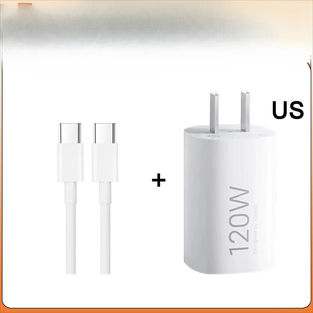 Оригинальное зарядное устройство Xiaomi 120 Вт GaN Little Pudding с быстрой зарядкой, выход USB-C и набором кабелей Type-C, США