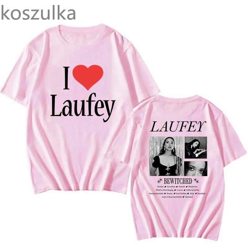 Футболки I Love Laufey The Bewitched Tour Merch Альбом Bewitched Crewneck Короткий рукав Уличная одежда Унисекс Женские футболки Модная одежда