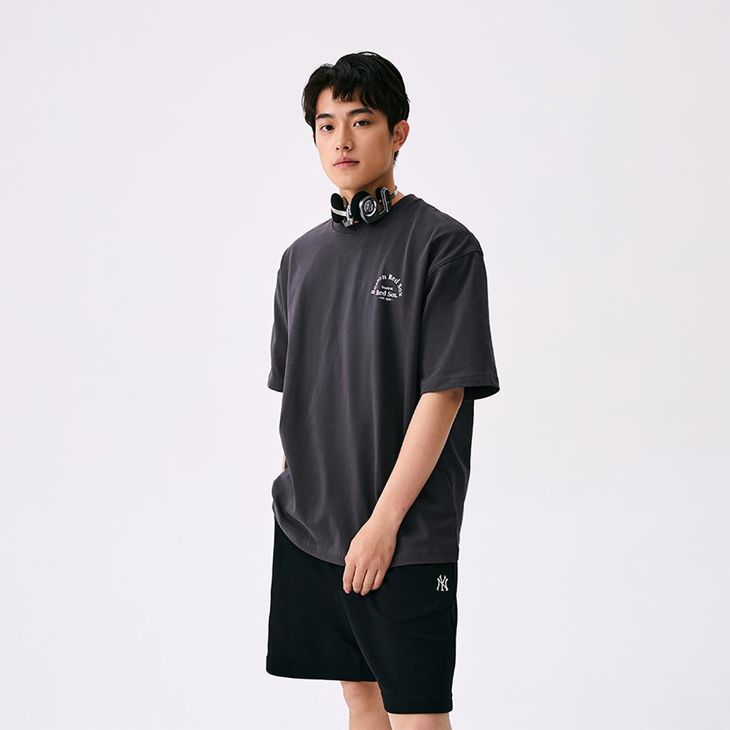 New MLB Boston Red Sox Basic Collection SS25 T Shirt Unisex Charcoal Gray 3ATSB4153-43CGS