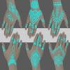 6 Sheets Lasting Henna Tattoo Stickers Blue Luminous Lace Fake Tattoos  Hand Finger